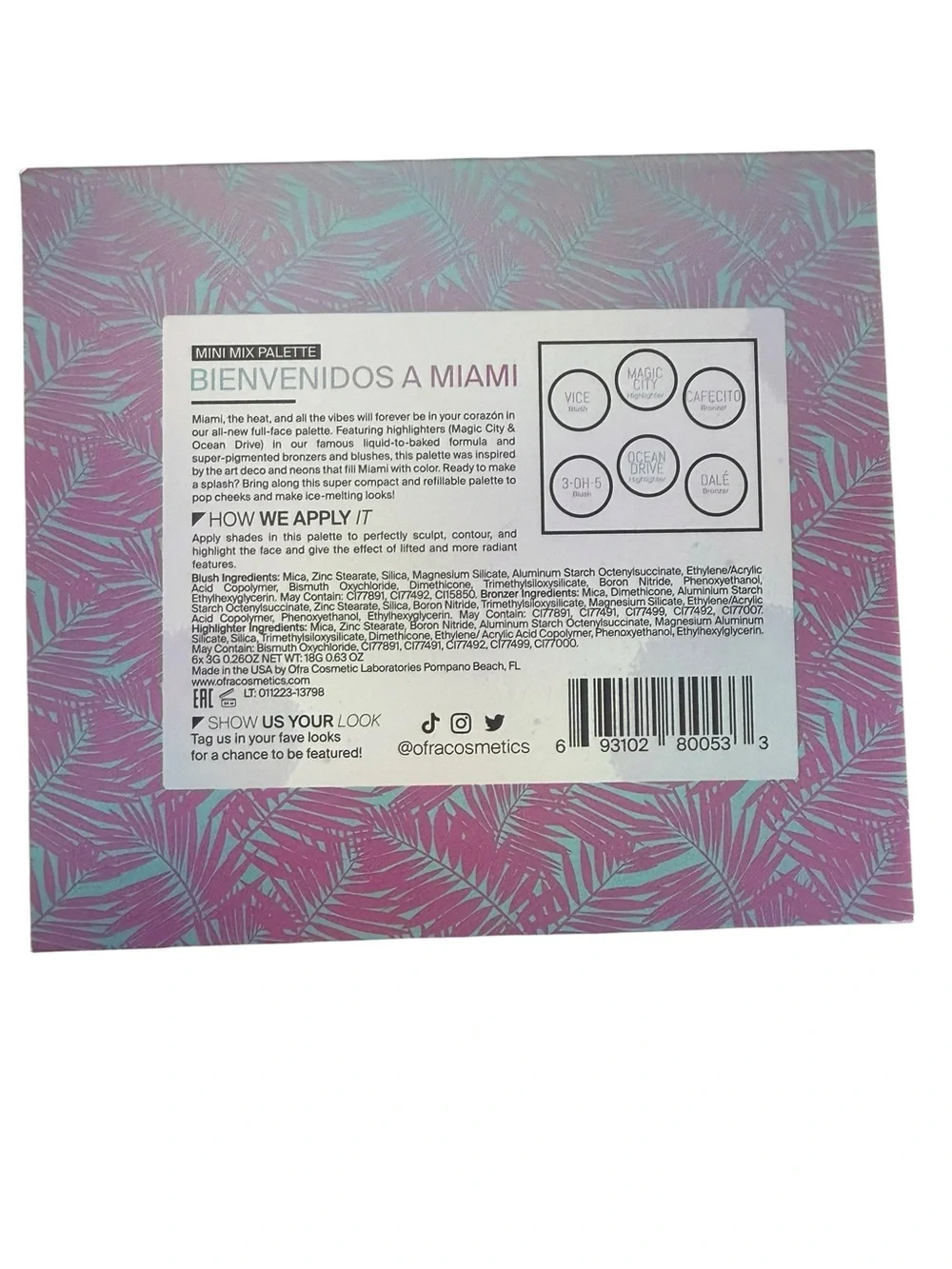 OFRA Bienvenidos a Miami Mini Mix Face Palette | Blush Bronzer Highlighter NIB